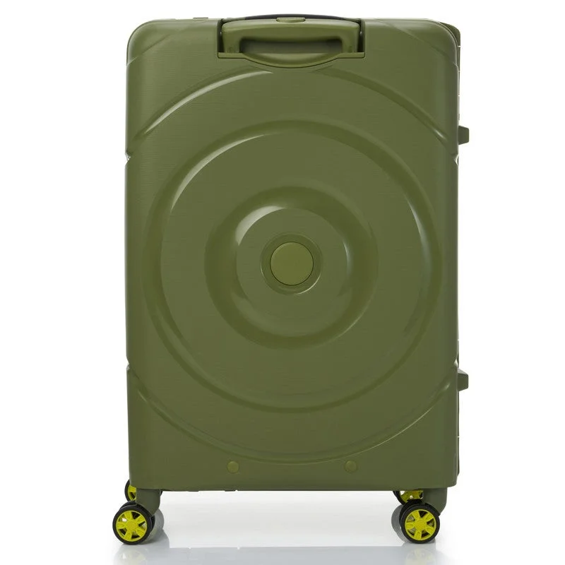 AMERICAN TOURISTER Olive Circurity Suitcase, Check-In Size 68 cm / 25 inch, 4 Spinner Wheels, Hard Top, Polypropylene, Olive|Scratch & Impact Resistant Material|Lightweight|XtraSecu™ 3 Point Locking System|TSA Lock - 3 Years International Warranty  | Best Price UAE